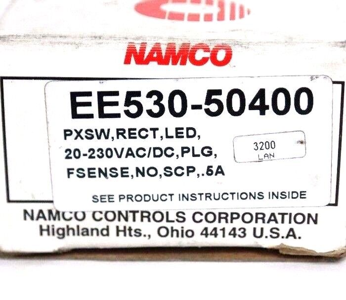 NIB NAMCO EE530-50400 PXSW SENSOR, RECT, LED FSENSE,NO,SCP, 5A, 20-230VAC/DC