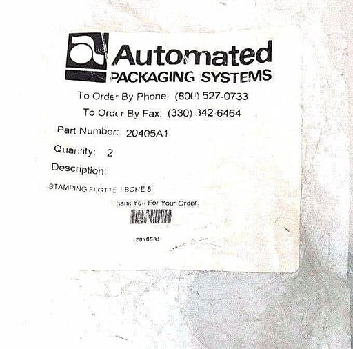 NEW AUTOMATED PACKAGING SYSTEMS 20405A1 STAMPING FLGTTE 1 BORE 8 (QTY:2)