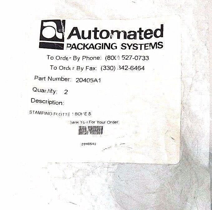 NEW AUTOMATED PACKAGING SYSTEMS 20405A1 STAMPING FLGTTE 1 BORE 8 (QTY:2)