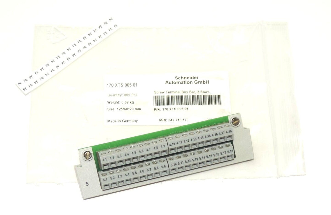 NIB SCHNEIDER 170 XTS 005 01 2-ROW SCREW TERMINAL BUS BAR 170XTS00501