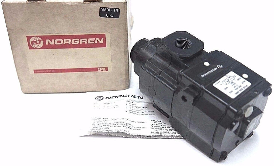 NIB NORGREN P74F-3AA-NNN VALVE AIR PILOT SOFT START 250PSIG, 17BAR, 175F, 80C
