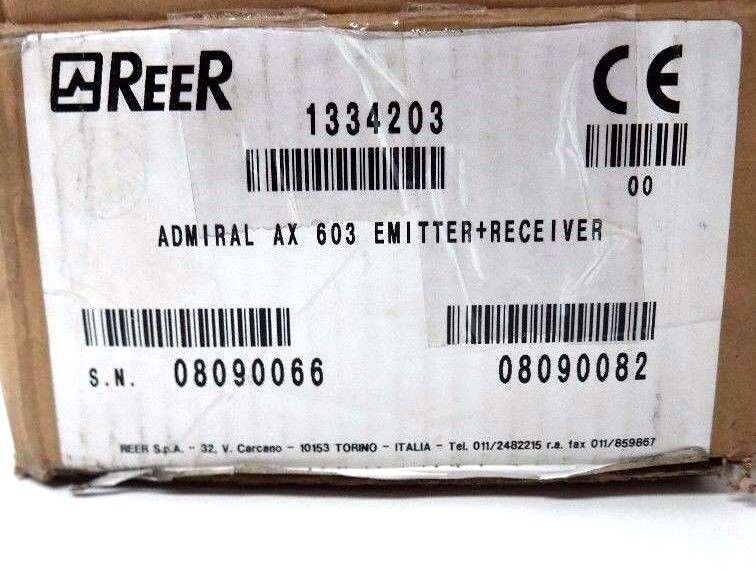 NIB REER ADMIRAL AX 603 LIGHT CURTAIN EMITTER & RECIEVER AXE-603, AXR-603