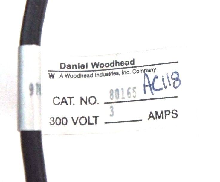 NEW DANIEL WOODHEAD 80165 300VOLT, 3AMPS CORDSET 970330A 80165AC118