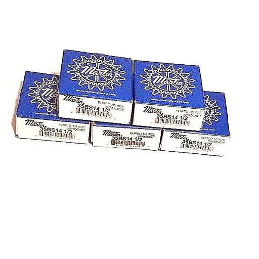 LOT OF 5 NIB MARTIN 35BS14 1/2 SPROCKETS 14 TEETH, 1/2" BORE, 35BS14