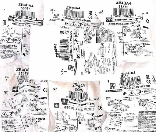 NIB TELEMECANIQUE ZB4BA4 PUSHBUTTON 22MM MOMENTARY FLUSH RED 35375 - LOT OF 7