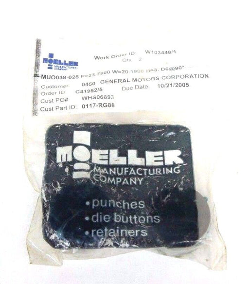 BAG OF 2 NEW MOELLER 0177-RG88 PUNCHES MUO038-025 P=23.7900 W=20.1900 B=3