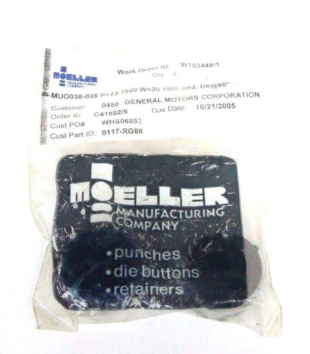 BAG OF 2 NEW MOELLER 0177-RG88 PUNCHES MUO038-025 P=23.7900 W=20.1900 B=3