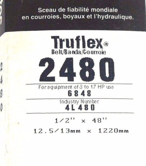 LOT OF 3 GATES 4L480 TRUFLEX V BELTS 2480 1/2" X 48"