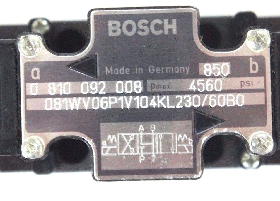 NEW BOSCH 081WV06P1V104KL230/60B0 HYDRAULIC TWIN SOLENOID VALVE 0 810 092 008