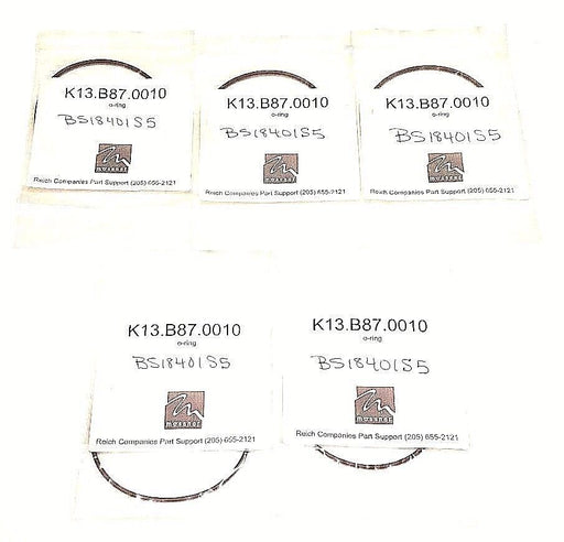 LOT OF 5 NEW K13.B87.0010 O-RINGS K13B870010, BS18401S5