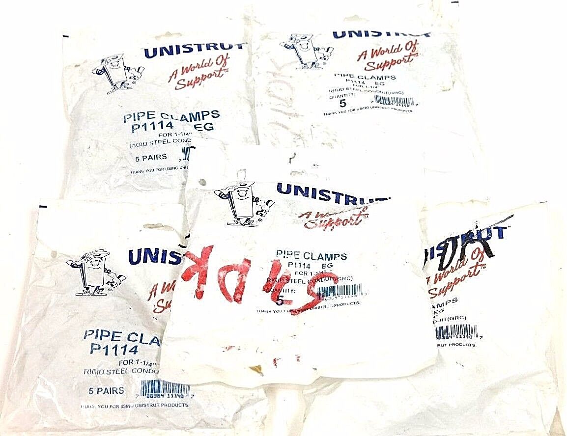 NEW UNISTRUT P1114 PIPE CLAMPS FOR 1-1/4'' RIGID STEEL CONDUIT (GRC) QTY: 25