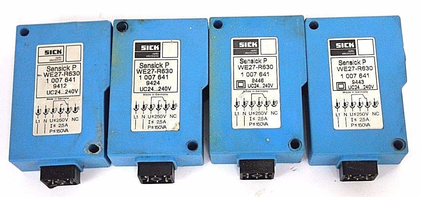 LOT OF 4, SICK OPTIC SENSICK P WE27-R630 PHOTOELECTRIC INDICATOR, WE27R630