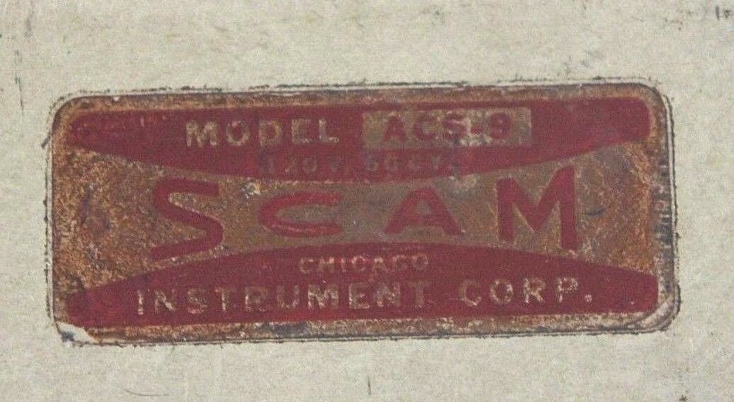 CHICAGO INSTRUMENTS SCAM MODEL: ACS-9 RELAY 120V 60CY