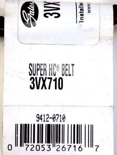 LOT OF 5 NEW GATES 3VX710 SUPER HC BELTS 9412-0710