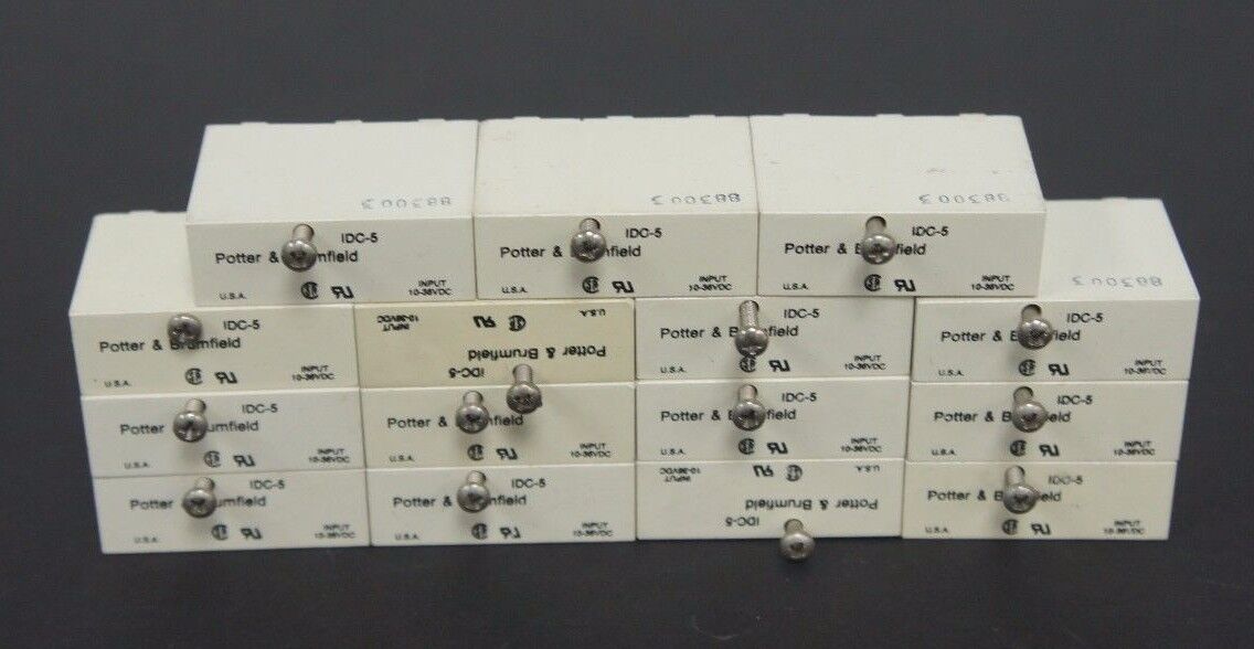 LOT OF 15 POTTER & BRUMFIELD IDC-5 I/O MODULES IDC5, 10-36 VDC