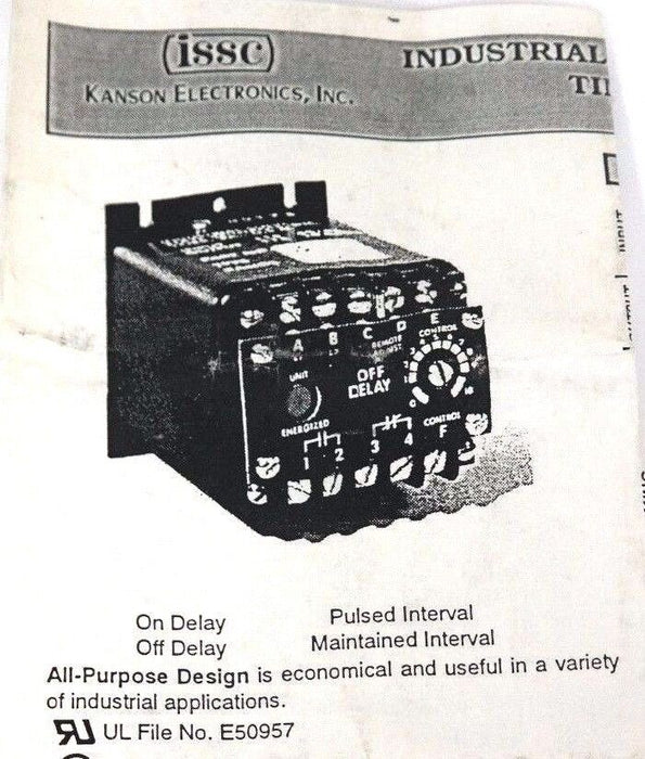 NIB ISSC KANSON 1013-SP2A TIMER STATE TYPE ON DELAY .06-5.0 SEC. 115 50/60 91459