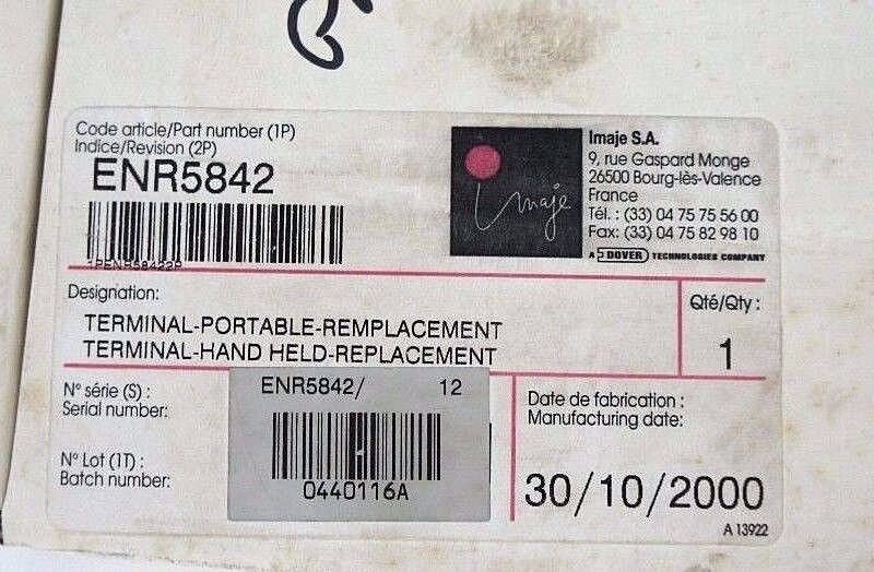 IMAJE 721 INKJET CODER ENR5451 W/ NEW ENR5842 HAND HELD TERMINAL PBS 3159