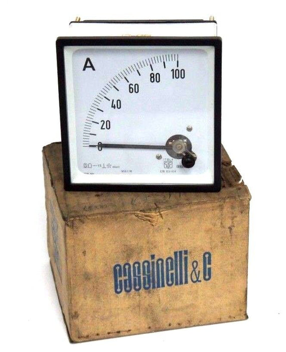 NIB CASSINELLI 103-834 AMP GAUGE 0-100A, 103834, PANEL METER