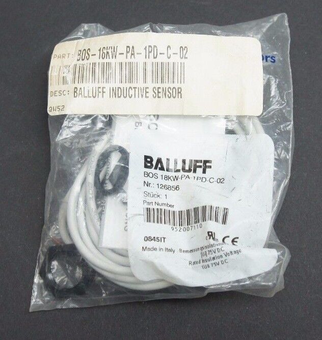 NIB BALLUFF BOS-18KW-PA-1PD-C-02 INDUCTIVE SENSOR,126856, BOS18KWPA1PDC02