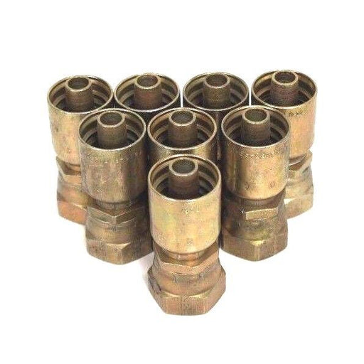 LOT OF 8 NEW PARKER 10643-12-8 CRIMP FITTINGS FEMALE JIC 37 SWIVEL STRIAGHT