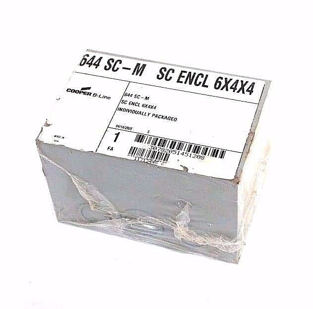 NEW COOPER B-LINE 644 SC-M SCREW COVER JUNCTION BOX 6X4X4, 644SCM