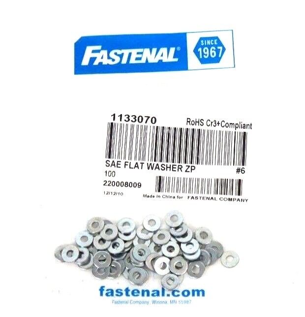 BAG OF 66 NEW FASTENAL SAE FLAT WASHERS ZP #6, 1133070