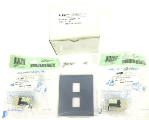 NEW L-COM USP2MK-C5 USP SUB-PNL W/2 CAT5E IDC JK, UJ110C5A-I