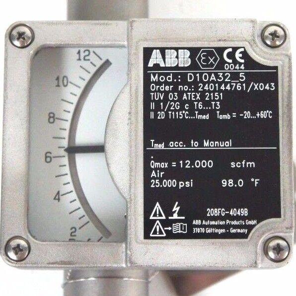 NEW ABB D10A32-5 FLOWMETER 1/2" NPT 420144761/X043 D10A325