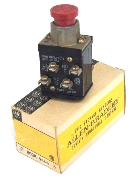 NIB ALLEN BRADLEY 800H-AK6B PUSHBUTTON SER A 800HAK6B