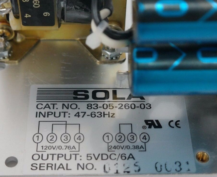 NEW SOLA 83-05-260-03 POWER SUPPLY 47-63HZ, 5VDC/6A, 830526003