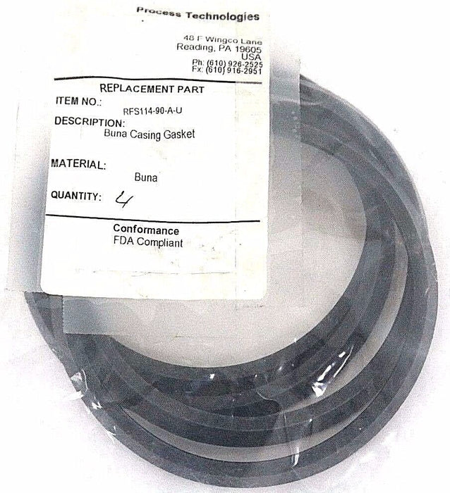 BAG OF 4 NIB PROCESS TECHNOLOGIES RFS114-90-A-U BUNA CASING GASKETS, RFS11490AU