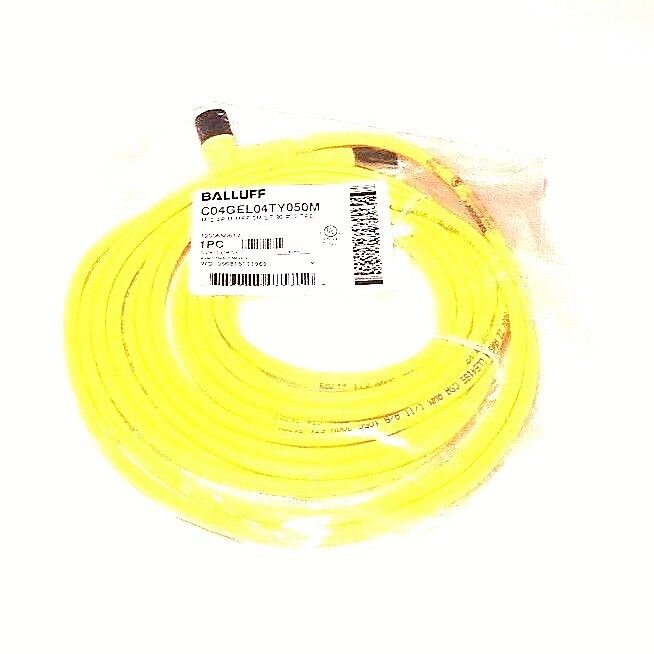 NEW BALLUFF C04GEL04TY050M CABLE MIC 4P M/MFE 5M ST/90 #22 TYPE 1200660617