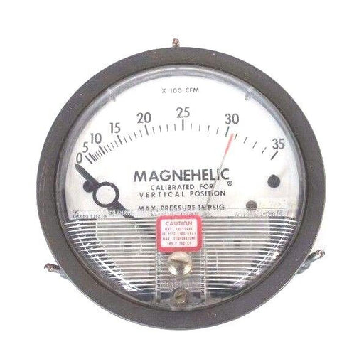 DWYER 12-167003-00 MAGNEHELIC PRESSURE GAUGE 0-35 PSI X 100 CFM, 1216700300