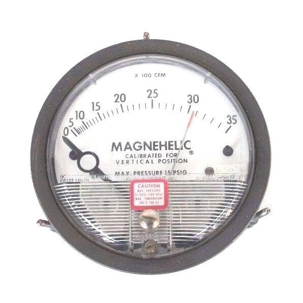 DWYER 12-167003-00 MAGNEHELIC PRESSURE GAUGE 0-35 PSI X 100 CFM, 1216700300