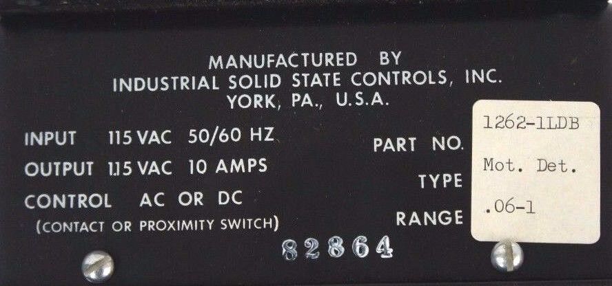 ISSC 1262-1LDB MOTION DETECTOR 12621LDB