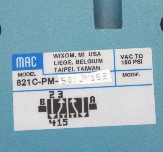 NEW MAC 821C-PM-501JM152 VALVE 821CPM501JM152