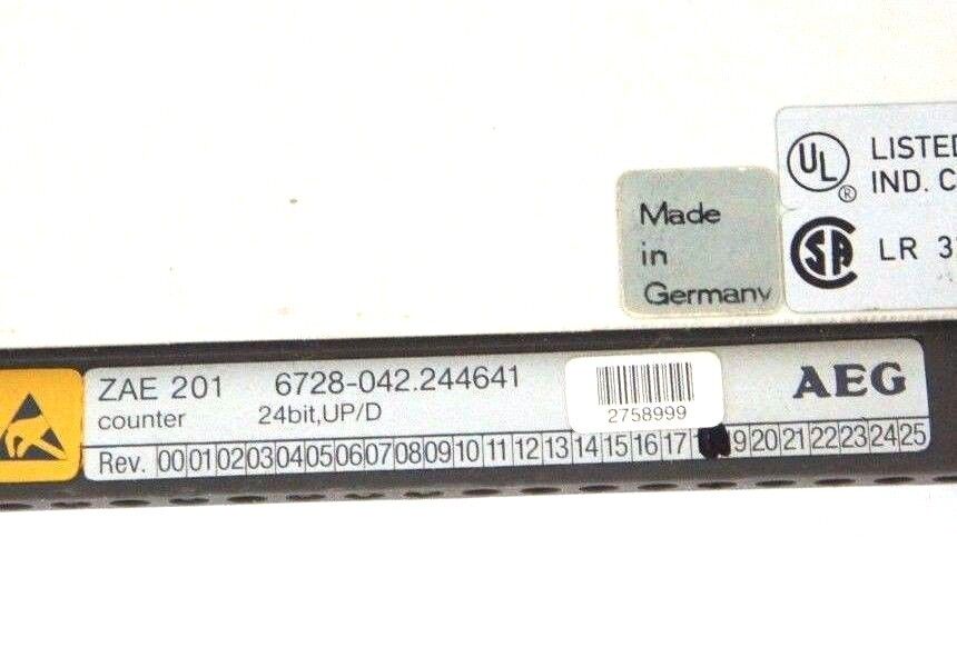 AEG MODICON ZAE 201 COUNTER MODULE 24 BIT, UP/D, REV 18, 6728-042.244641