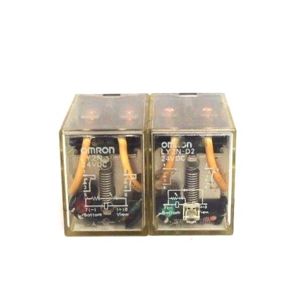 LOT OF 5 OMRON LY2N & LY2N-D2 RELAYS 100-110VAC, 24VDC, LY2ND2