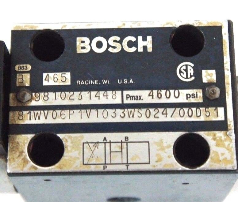 BOSCH 9810231448 REXROTH DIRECTIONAL CONTROL VALVE 81WV06P1V1033WS024/00D51