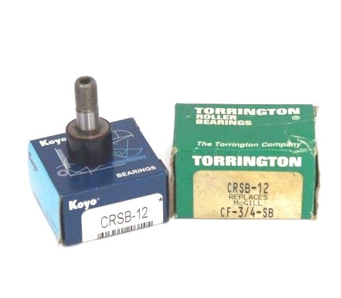 LOT OF 2 NIB KOYO & TORRINGTON CRSB-12 CAM FOLLOWER BEARINGS CRSB12