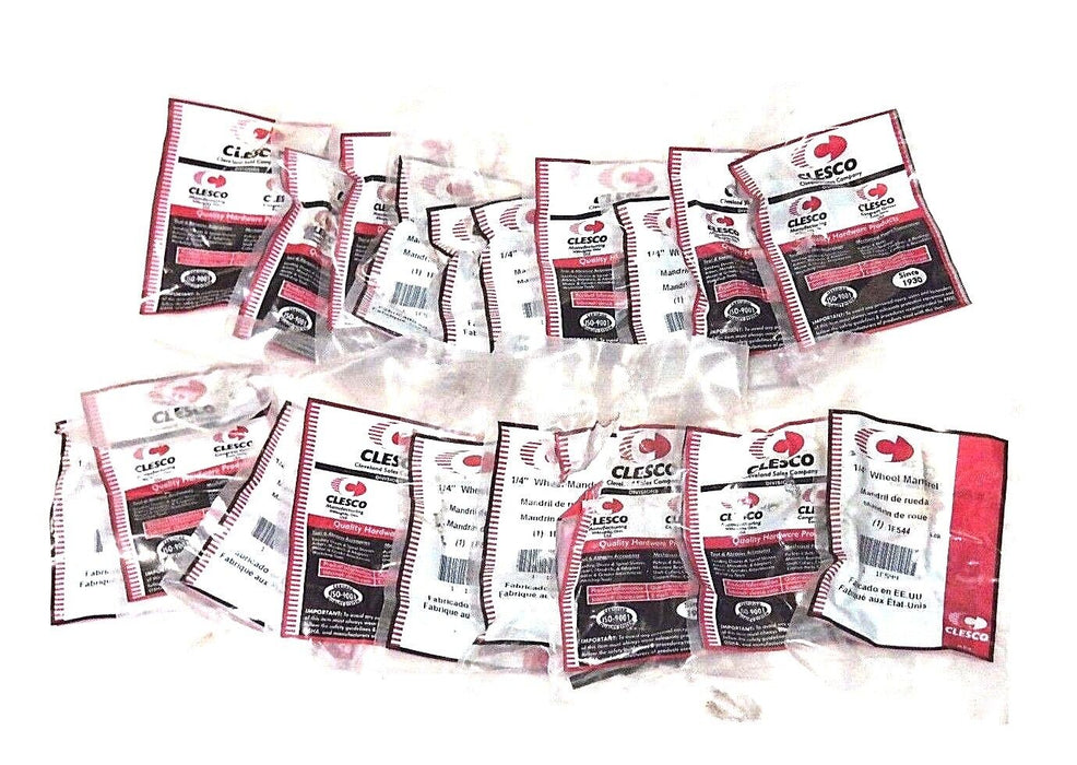 LOT OF 19 NEW CLESCO 1F544 1/4" CUT OFF WHEEL MANDRELS