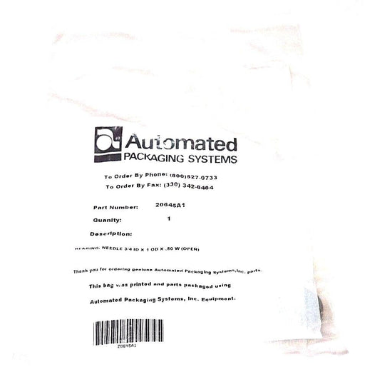 NEW AUTOMATED PACKAGING SYSTEMS 20645A1 NEEDLE BEARING 3/4 ID X 1 OD X 50 W