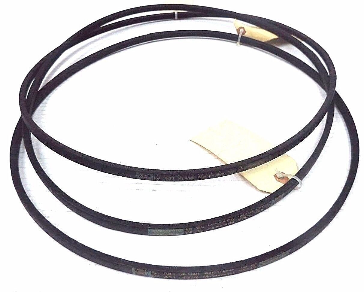 LOT OF 3 NEW GOODYEAR A51 MATCHMAKER 4L530 V-BELTS 53IN OUTER LENGTH 1/2IN TOP W