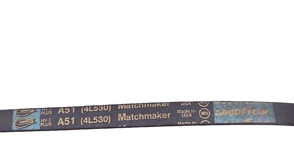 LOT OF 3 NEW GOODYEAR A51 MATCHMAKER 4L530 V-BELTS 53IN OUTER LENGTH 1/2IN TOP W