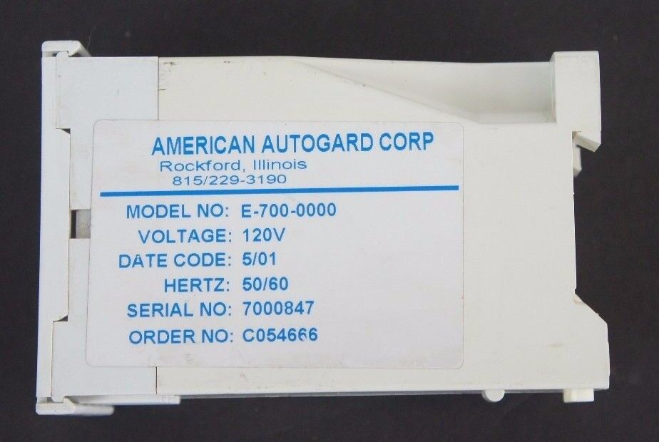 AMERICAN AUTOGARD E-700-0000 RELAY, 120V 50/60HZ E-700