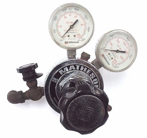 MATHESON GAS REGULATOR MODEL NO. 8-350 W/ 63-3112 & 63-3133 GAUGES, 8350