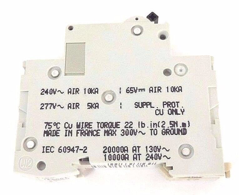 NIB SQUARE D MG 24430 C60N SUPPLEMENTARY PROTECTOR 34618, 6A, 1POLE, 277V