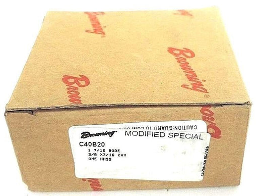 NIB BROWNING C40B20 GEAR SPROCKET 1 7/16 BORE, 3/8 X3/16 KWY, ONE HHSS