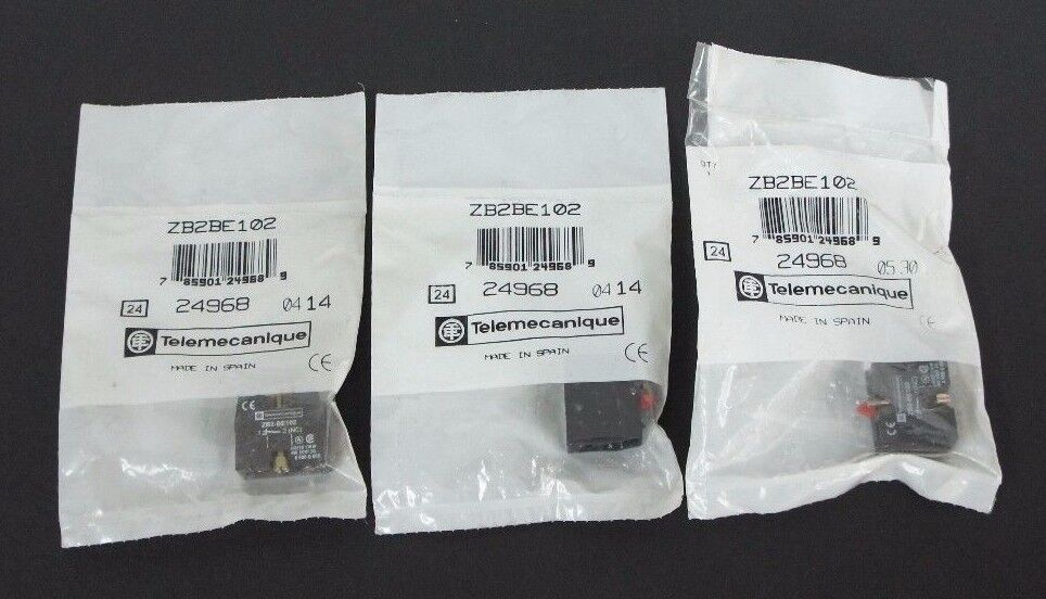 LOT OF 3 NEW TELEMECANIQUE ZB2BE102 CONTACT BLOCKS