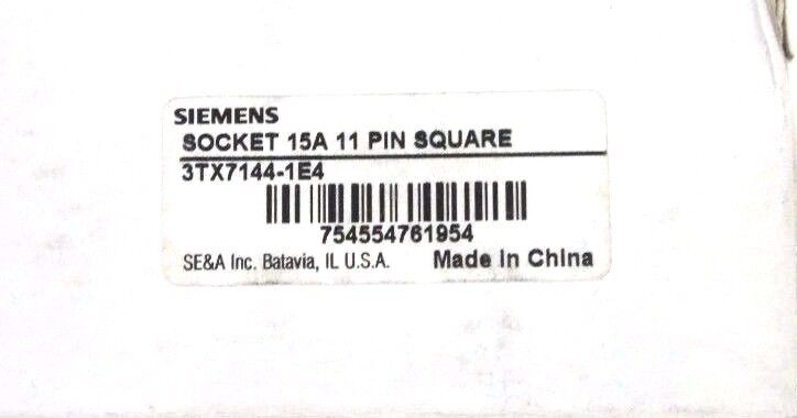 LOT OF 2 NIB SIEMENS 3TX7144-1E4 SOCKET 15A, 11 PIN SQUARE